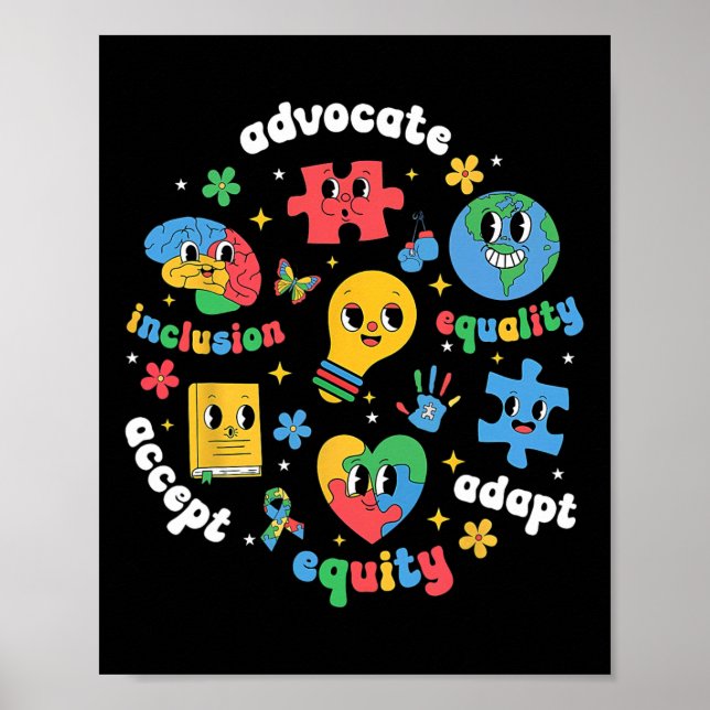 Póster Aceptar Adaptación Defender Inclusión Autismo Sens (Frente)