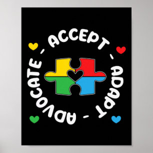 Póster Aceptar Advocate Adaptación Advocate Autism Awaren