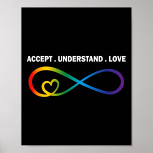 Póster Aceptar Comprender amor Neurodiversidad Autopista 