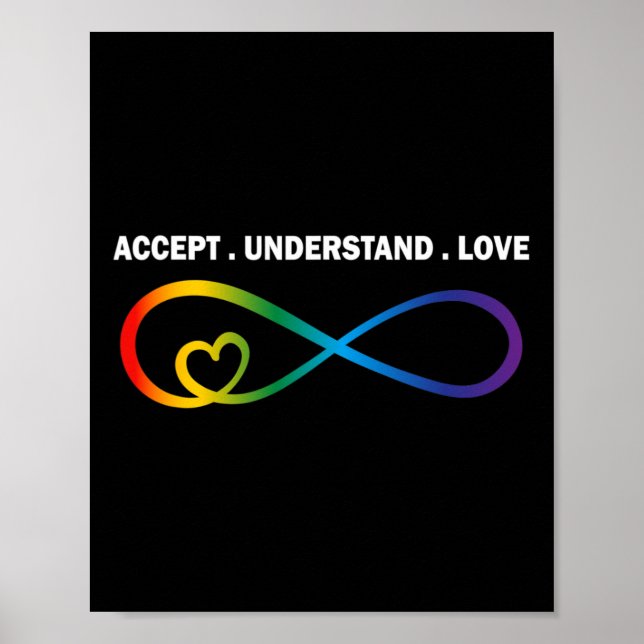 Póster Aceptar Comprender amor Neurodiversidad Autopista  (Frente)