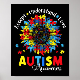 Póster Aceptar Entender Amar Conciencia del Autismo Giras