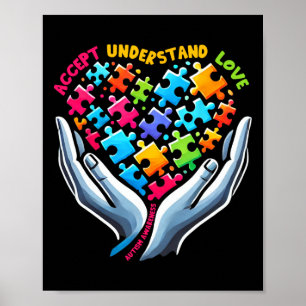 Póster Aceptar Entender Amar Conciencia sobre el Autismo