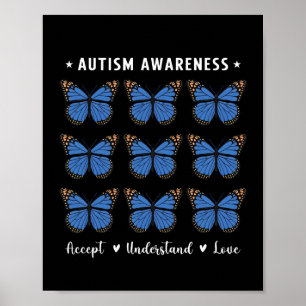 Póster Aceptar entender el amor autismo conciencia maripo