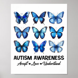 Póster Aceptar entender el amor autismo conciencia maripo