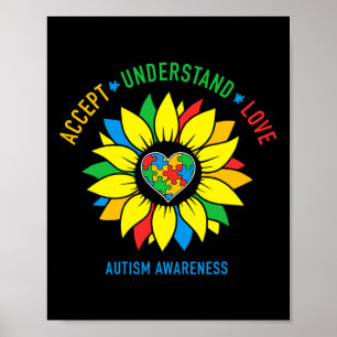 Póster Aceptar Entender el amor Autismo Concienciación Gi