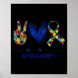 Póster Aceptar entender el amor el autismo conciencia de 