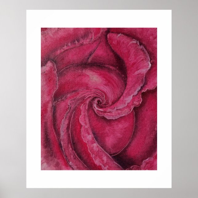 Póster Acercamiento a la rosa roja (Frente)