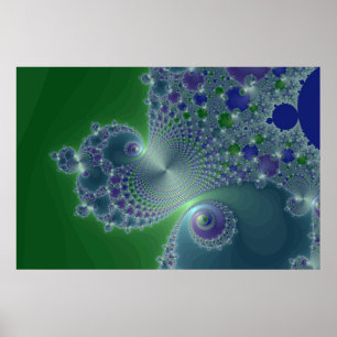 Póster Acero azul - Poster fractal