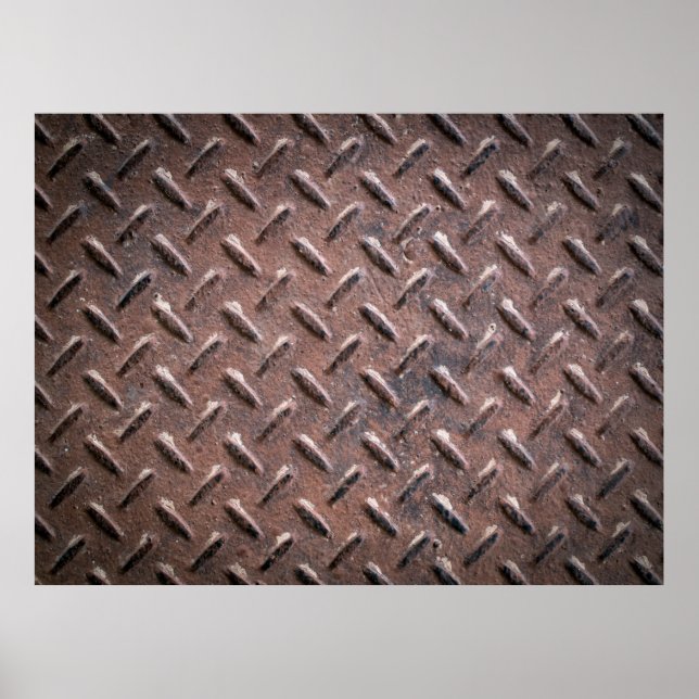 Póster Acero placas viejas de superficie no deslizante. a (Frente)