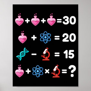 Póster Acertijo de Matemáticas de Ciencias San Valentín Q