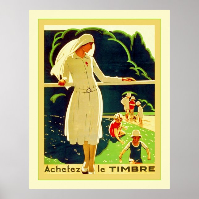 Póster Achetez Le Timbre ~ Vieja Guerra Mundial Francesa  (Frente)