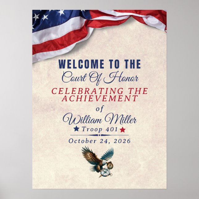 Póster Achievement Ceremony Welcome Poster – Custom Name (Frente)