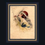 Póster Achille Mauzan, años 1920, Flapper Art Deco<br><div class="desc">Hermosa impresión Art Déco,  de Achille Lucien Mauzan de un llamarante filón de 20 años.</div>