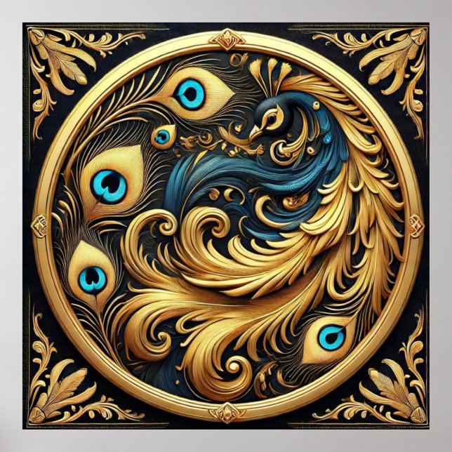 Póster Acogedor pavo real (Frente)