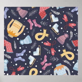 Póster Acogedora cosecha de invierno de punto inmaculado