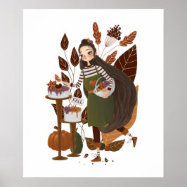 Póster Acogedora mano de pandillero de otoño de otoño