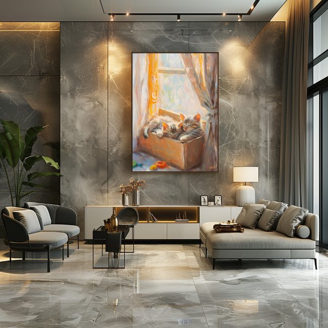 Póster Acogedores gatitos durmiendo a la luz del sol - Im (Subido por el creador)