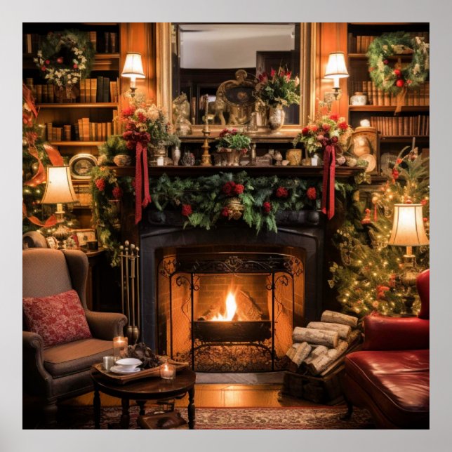 Póster Acogedores Navidades en casa (Frente)