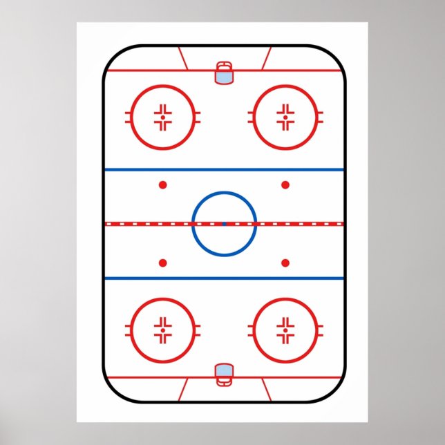 Póster Acompañante de juego de hockey con diagrama de hie (Frente)