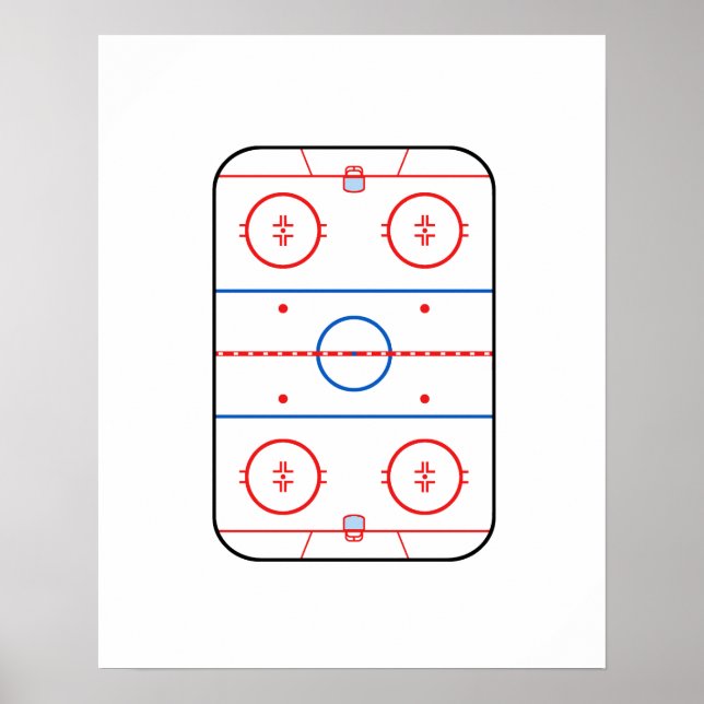 Póster Acompañante de juego de hockey con diagrama de hie (Frente)