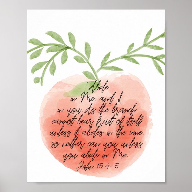 Póster Acompáñenme A Mí Y A Mí En Ti... John 15:4-5 (Frente)