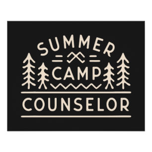 Póster Aconsejador de campamento de verano estético vinta