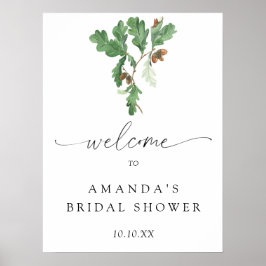Póster Acorn branch welcome bridal ducha fiesta