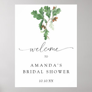 Póster Acorn branch welcome bridal ducha fiesta