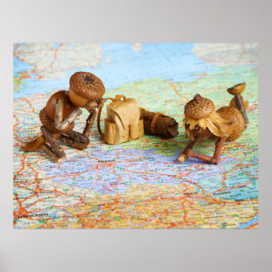 Póster Acorn elves planea un poster de viaje