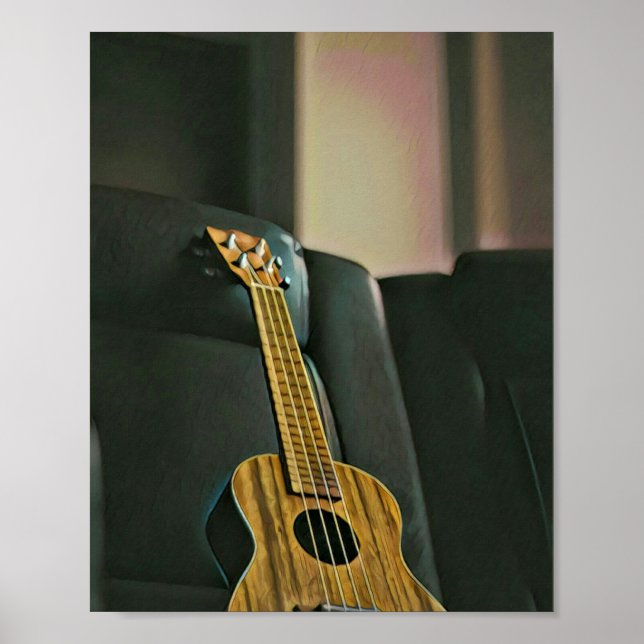 Póster acoustic bass electric guitar gift (Frente)