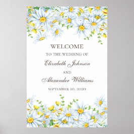 Póster Acrarela manzanilla. Bienvenida floral de boda