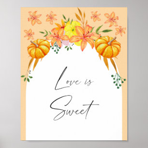 Póster Acrílico de otoño - el amor es dulce toma un regal