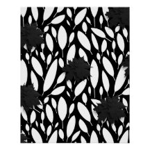 Póster acrílico en negro y blanco "Botanic Balance