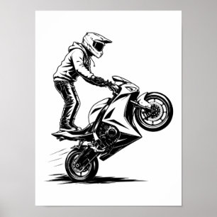 Póster Acrobacias en Moto de Deportes