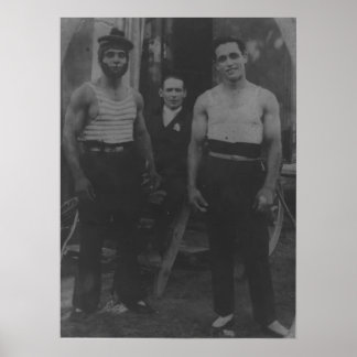 Póster Acróbatas de circo muscular de interés gay vintage