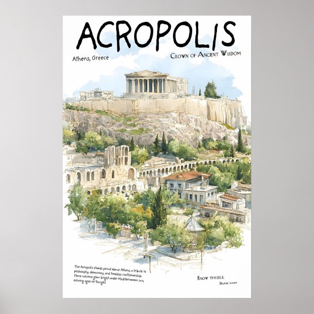 Póster Acrópolis Atenas Grecia Monumento Antiguo (Frente)