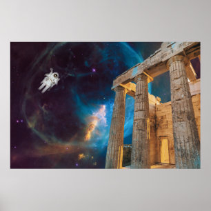 Póster Acrópolis de Partenón Grecia se encuentra con espa