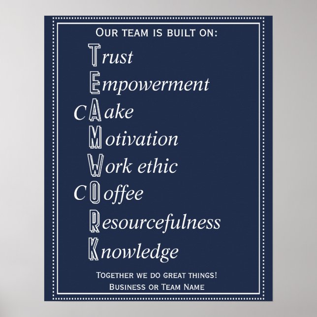 Póster Acróstico Motivador de Trabajo en Equipo (Frente)