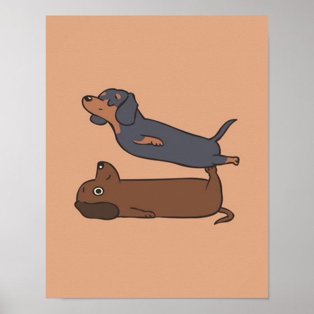 Póster Acroyoga Dachshund | Dachshund Lover Gift (Frente)