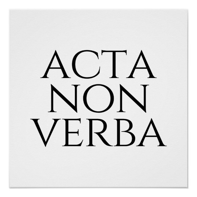 Póster Acta Non Verba (Anverso)