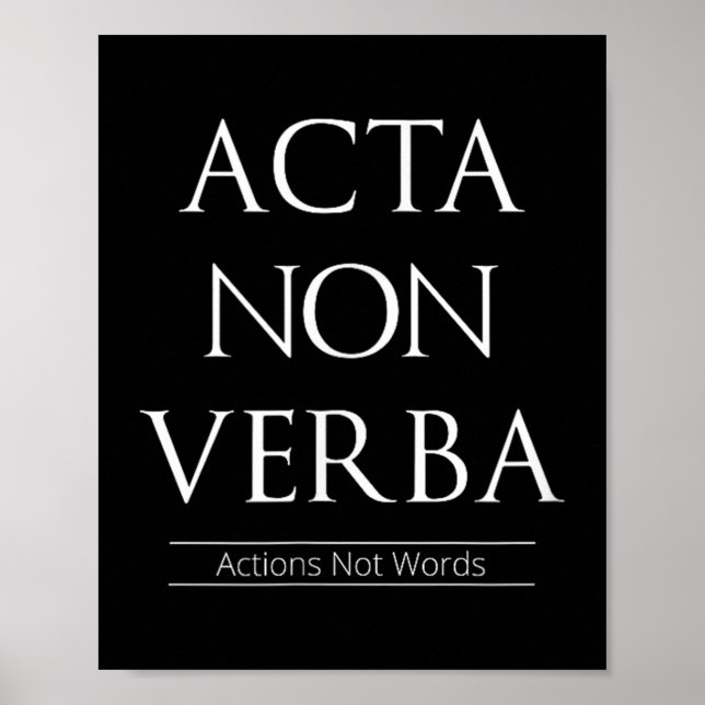 Póster Acta Non Verba, Acciones No Palabras (Frente)