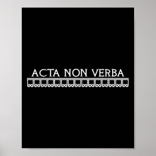Póster Acta Non Verba Actions Not Words Motivational Lati