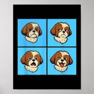 Póster Actitud de ánimo Shih Tzu Halloween enfrenta