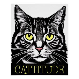 Póster Actitud de gato