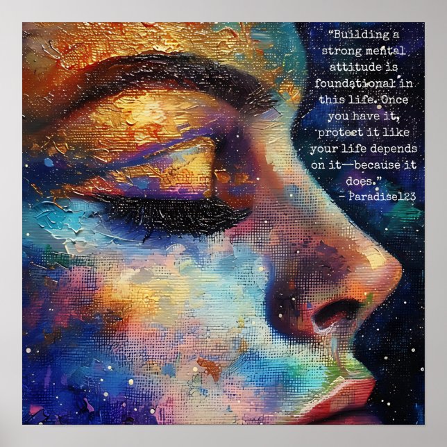 Póster actitud mental fuerte (puerta 1035) (Frente)