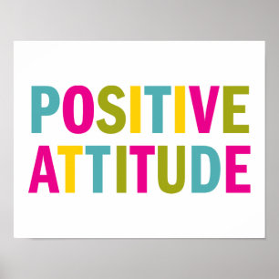 Póster Actitud Positiva en colores brillantes