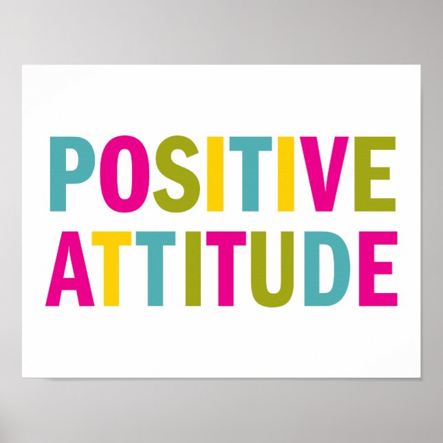 Póster Actitud Positiva en colores brillantes (Frente)