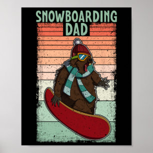 Póster Actividad competitiva del Snowboard Skip Snowboard