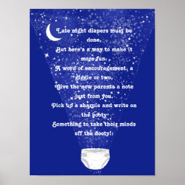 Póster Actividad de Baby Shower de Cute Co-Ed Diaper