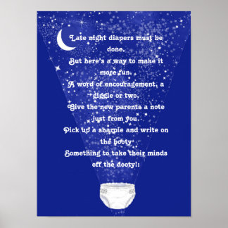 Póster Actividad de Baby Shower de Cute Co-Ed Diaper